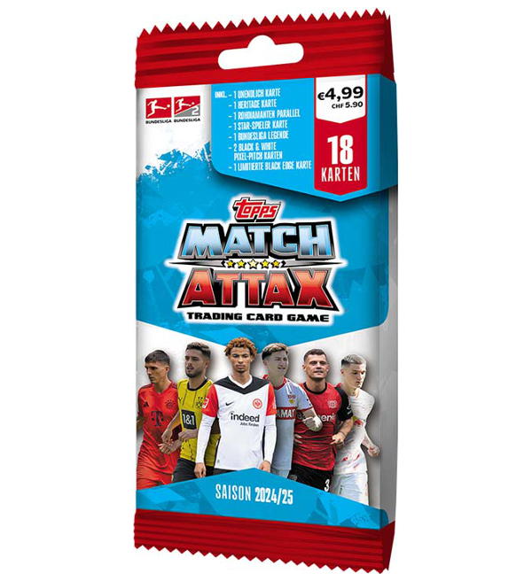 Topps Match Attax Bundesliga 2024/25 – Power Pack Fat Pack | 18 Karten | Limited Edition, Parallels & Specials