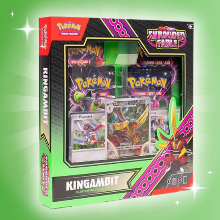 Shrouded Fables SV6.5 – Kingambit Illustration Collection Englisch, 4 Boosterpacks + Promo Karten